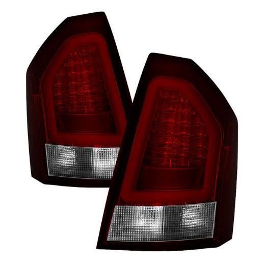 Spyder Red Clear LED Tail Light Set 05-07 Chrysler 300C - Click Image to Close